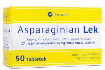 Asparaginian Lek 17 mg + 54 mg, 50 tabletek