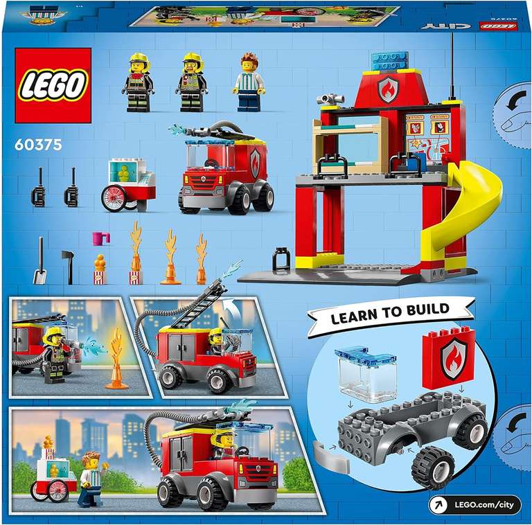 LEGO City 60375 Remiza strażacka i wóz | LEGO City 60363 Lodziarnia | LEGO Classic 11028 Kreatywna zabawa pastelowymi kolorami strażacki
