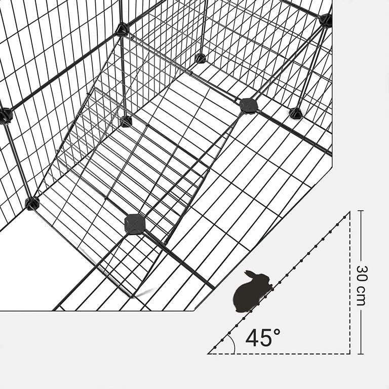 2-poziomowa klatka Songmics dla zwierząt (143 x 73 x 71 cm, siatka metalowa, 2,5 cm rozstawu drutów) @ Amazon
