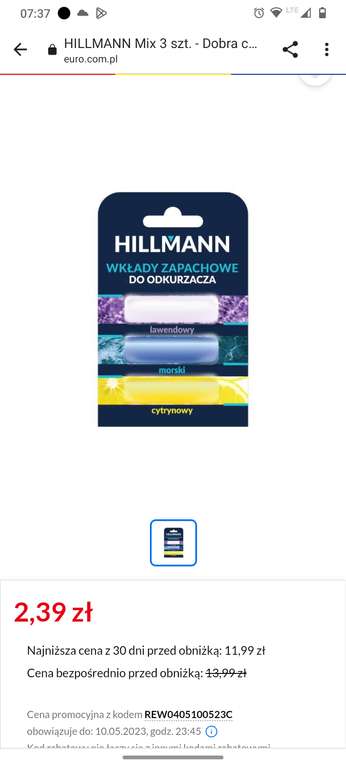 Wkłady zapachowe i worki do odkurzacza Hillmann za 2,39 i 7,99zł w Euro