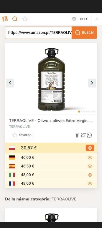Oliwa Aceite de oliva virgen extra 5L