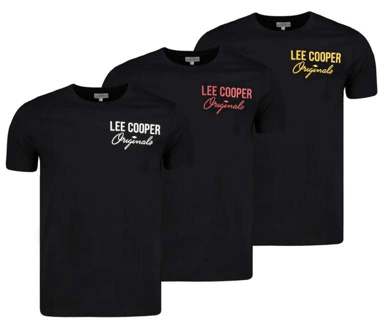 T-shirt Lee Cooper 3-Pack białe i czarne 7 modeli do wyboru, M-XXXL