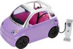 Mattel Barbie Samochód „elektryczny” 2 w 1 ze stanowiskiem „ładowania”, Przekształca się w kabriolet, HJV36