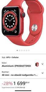 Smartwatch Apple Watch 6 cellular 40mm RED