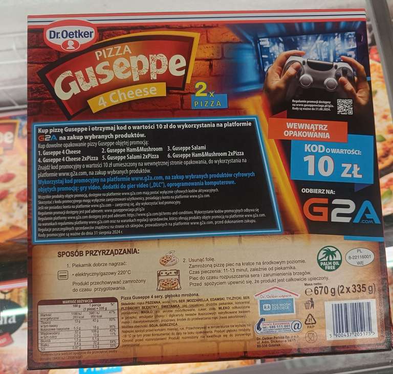 Kup pizzę Guseppe i otrzymaj kod o wartości 10 G2A na zakup wybranych produktów. zł do wykorzystania na platformie