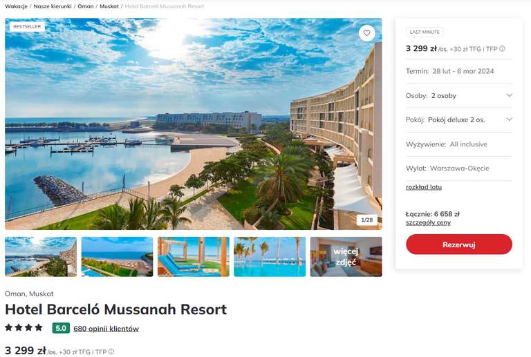 Oman last minute: Hotel Barcelo Mussanah Resort (All inclusive, 7 dni)