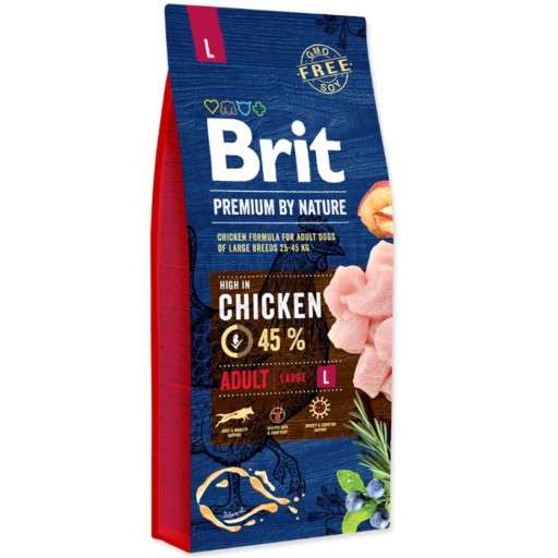 Sucha karma dla psa Brit Premium by Nature Adult L kurczak 45% 15 kg