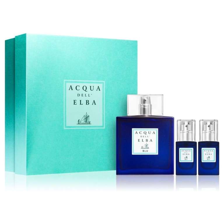 Zestaw upominkowy Acqua Dell'elba Blu Uomo woda perfumowana 100ml + miniaturka 15ml + miniaturka 15ml | Notino (klon Dior Cologne?)