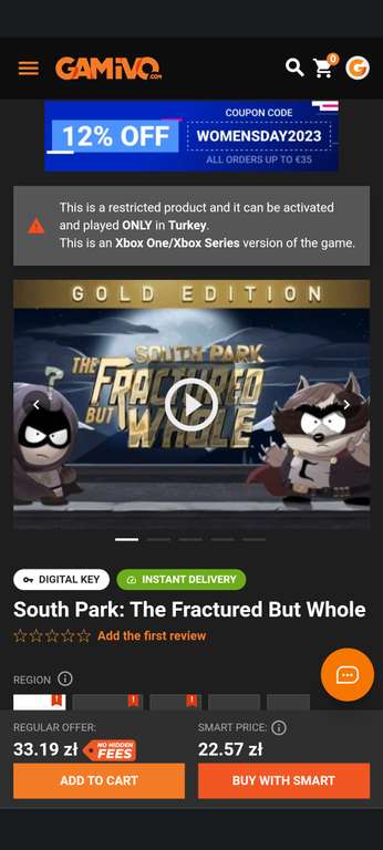 South Park The Fractured But Whole GOLD Edition Xbox One VPN Turcja