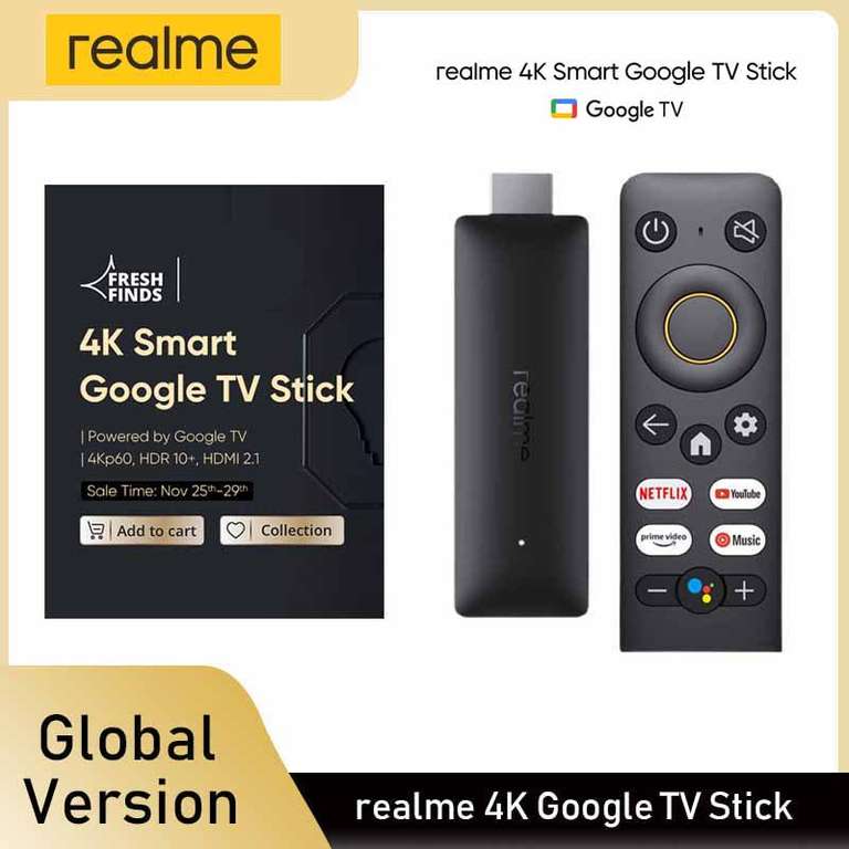Realme Smart TV Stick 4K Global Google TV $41.99