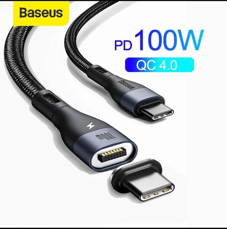 Baseus typ c 100w Laptop Telefon Fajny kabelek magnetyczny do szybkiego podłączenia