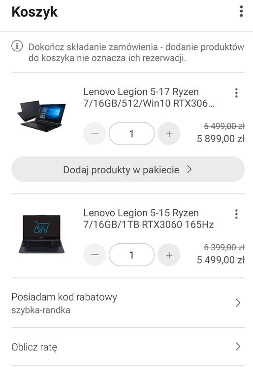 Laptop Legion 5-15 Ryzen 7/16GB/1TB RTX3060 165Hz / Lenovo Legion 5-17 Ryzen 7/16GB/512/Win10 RTX3060 144Hz