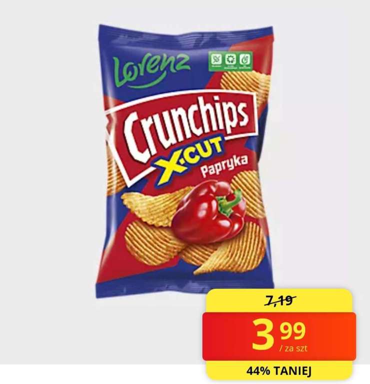 Chipsy Crunchips X-cut papryka 140g. znów na promocji po 3.99 zł Biedronka
