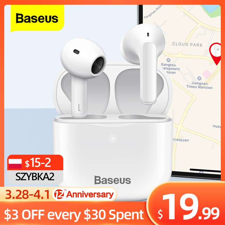 Bezprzewodowe słuchawki Baseus E3 TWS