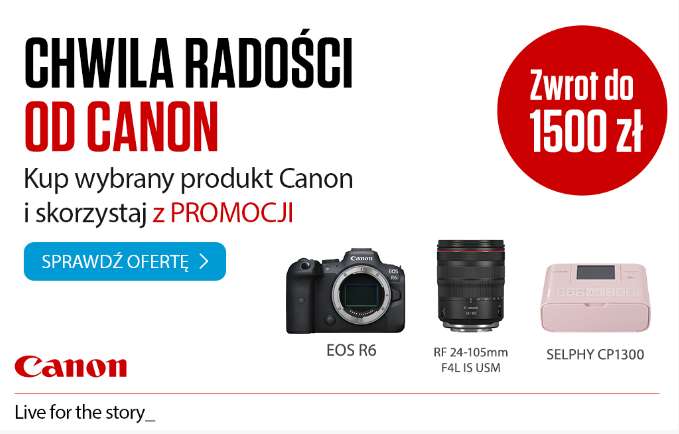 Zimowa promocja Canon: Cashback do 1500 zł po zakupie aparatów, obiektywów i mini drukarek
