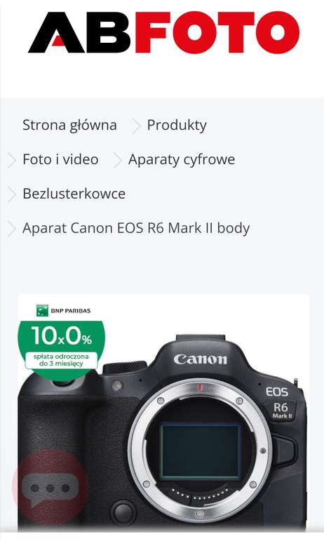 Aparat Canon EOS R6 Mark II body - cashback 1000zł - rabat 1500zł (możliwe 9499zł)