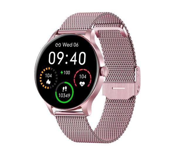 Smartwatch Garett, Classy, różowy stalowy