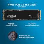 Dysk SSD Crucial P3 2 TB M.2 PCIe Gen3 NVMe, do 3500 MB/s — CT2000P3SSD8 - 99€