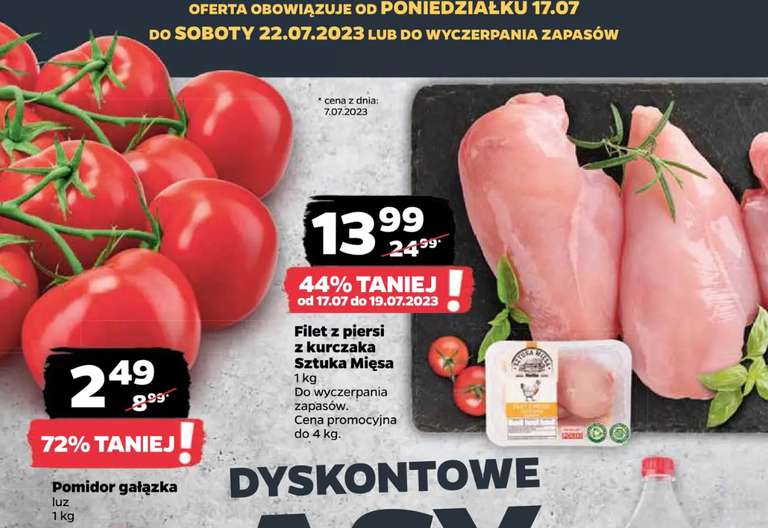 Pomidor gałązka 2,49 zł/kg i filet z piersi kurczaka 13,99 zł/kg @Netto