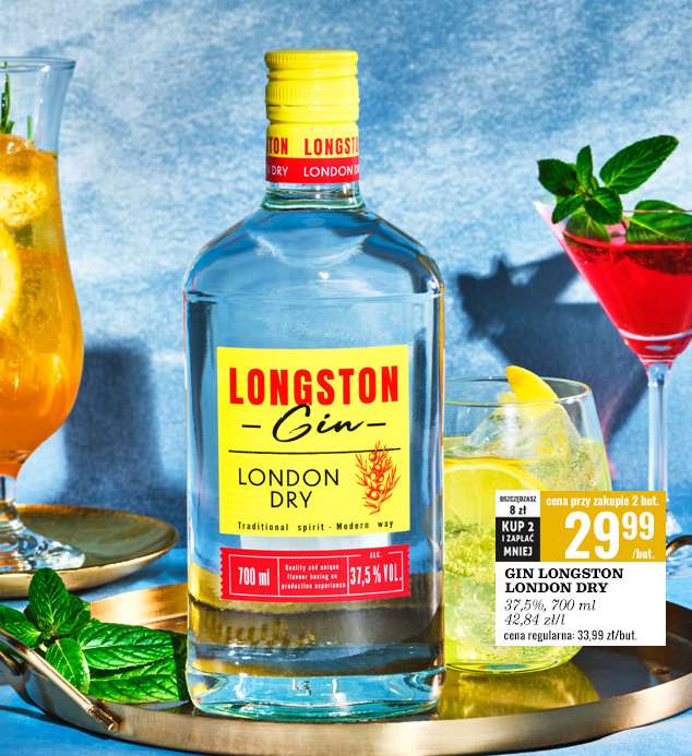 Gin Longston London Dry, 37,5% Biedronka