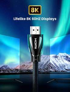 Kabel HDMI UGREEN 2.1 8K(60Hz) 4K(120Hz)- 8K Nylon - 1 metr (dostępne różne długości) darmowa z Amazon Prime