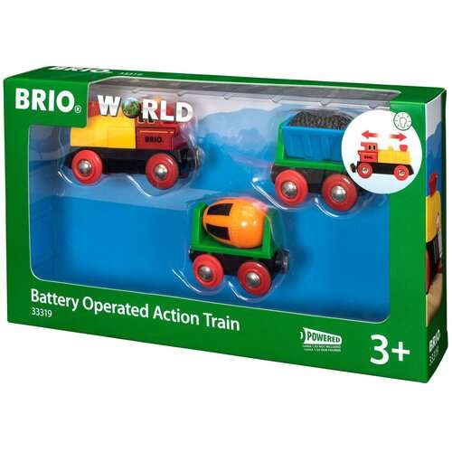 BRIO BRI-33319 Lokomotywa + 2 wagony (betoniarka i wagon z węglem)