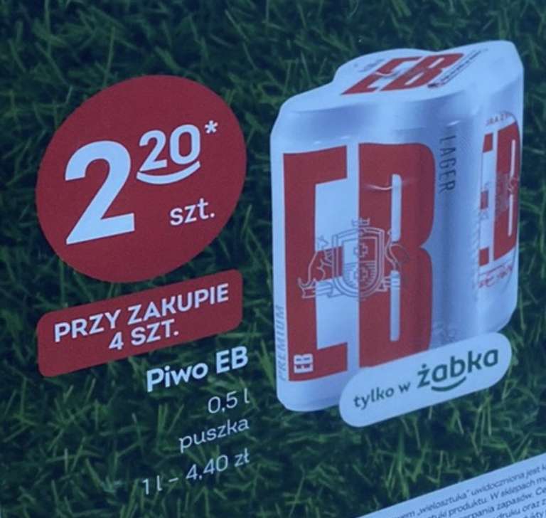 Piwo EB w puszce przy zakupie 4 puszek @Żabka (8.80PLN za czteropak)