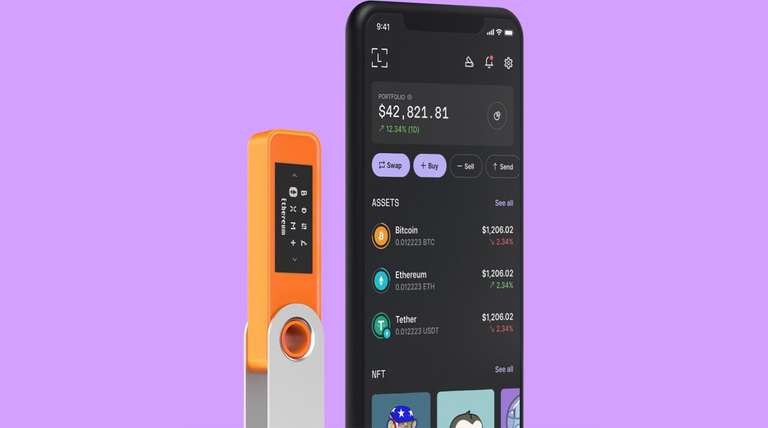 Ledger Nano S Plus pomarańcz BTC