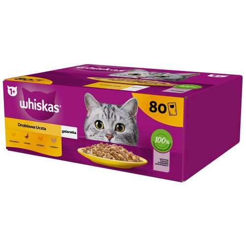 Karma dla kota WHISKAS Drobiowe Smaki (80 x 85 g) - Druga karma 50%