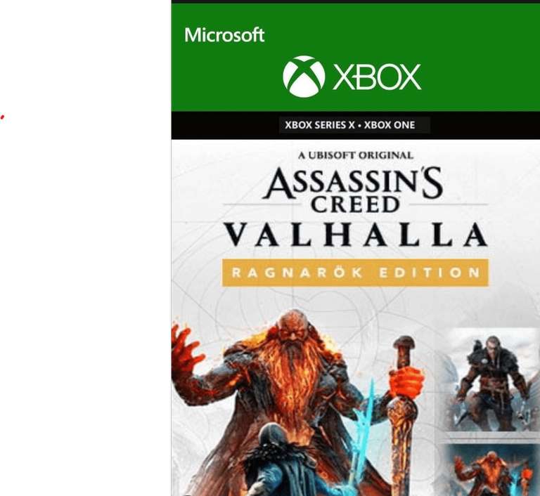 Assassin's Creed Valhalla Edycja Ragnarok - Xbox Turcja za 180 TRY 28,16zł