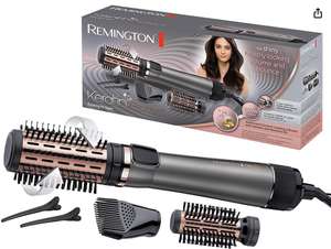 Remington suszarko-lokówka obrotowa, keratynowa z olejkiem z migdałów, 2 szczotki, 2 klipsy do włosów i końcówka do unoszenia włosów