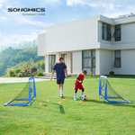 Songmics zestaw 2 bramek do piłki nożnej dla dzieci | 120x90 cm | z tarczą i stożkami treningowymi