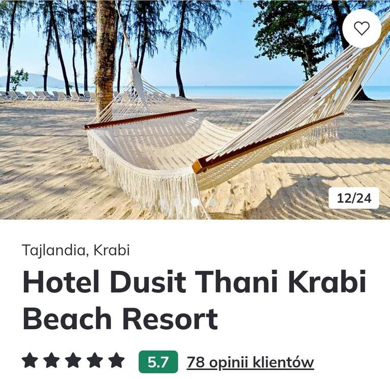 Tajlandia hotel Dusit Thani Krabi Beach Resort 5* ze śniadaniami wylot z Warszawy z bagażem rejestrowanym w cenie 28.02-7.03