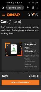 Xbox Game Pass Ultimate 1 miesiąc VPN Konta bez aktywnej subskrypcji