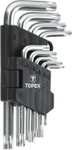 TOPEX 35D960 zestaw kluczy Torx-Key 9 szt. T10-T50, CV