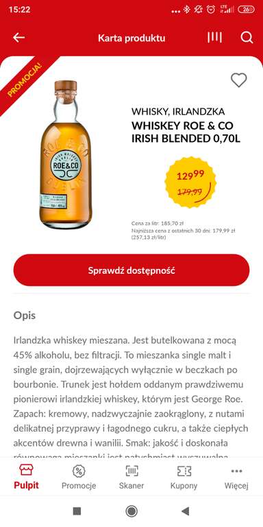 Whiskey Roe & Co irish blended 0.7, 45%