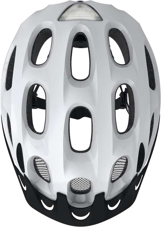 ABUS Stadthelm Youn-I ACE – kask rowerowy do użytku na co dzień, z wbudowanym tylnym światłem LED, unisex, biały, błyszczący, rozmiar L