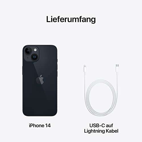 Smarfon Apple Iphone 14 czarny 128gb. niemiecki amazon, 852,73€.