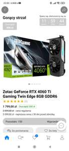 Karta graficzna Zotac GeForce RTX 4060 Ti Gaming Twin Edge 8GB GDDR6