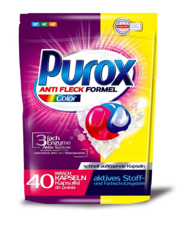 Kapsułki do prania Purox kolor 2x40szt za 56,98zł (71gr/szt) @ Inpost Fresh