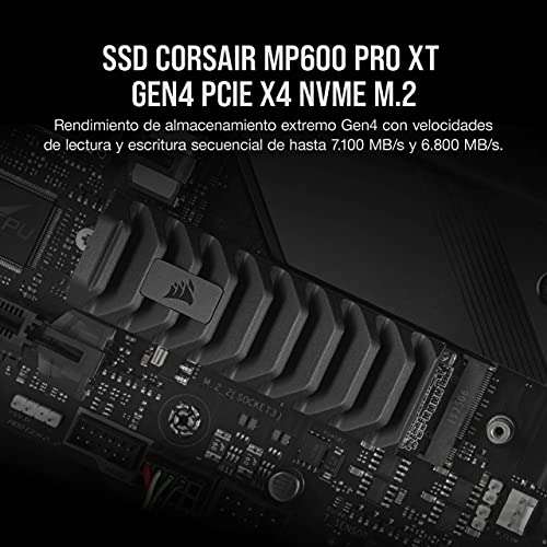 Dysk SSD Corsair MP600 PRO XT 2TB Gen4 PCIe x4 NVMe M.2 z radiatorem (odczyt do 7100 MB/s, zapis do 6800 MB/s)