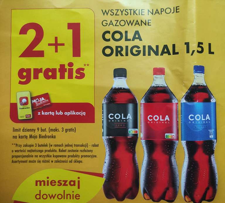 2+1 gratis Cola Original 1,5l