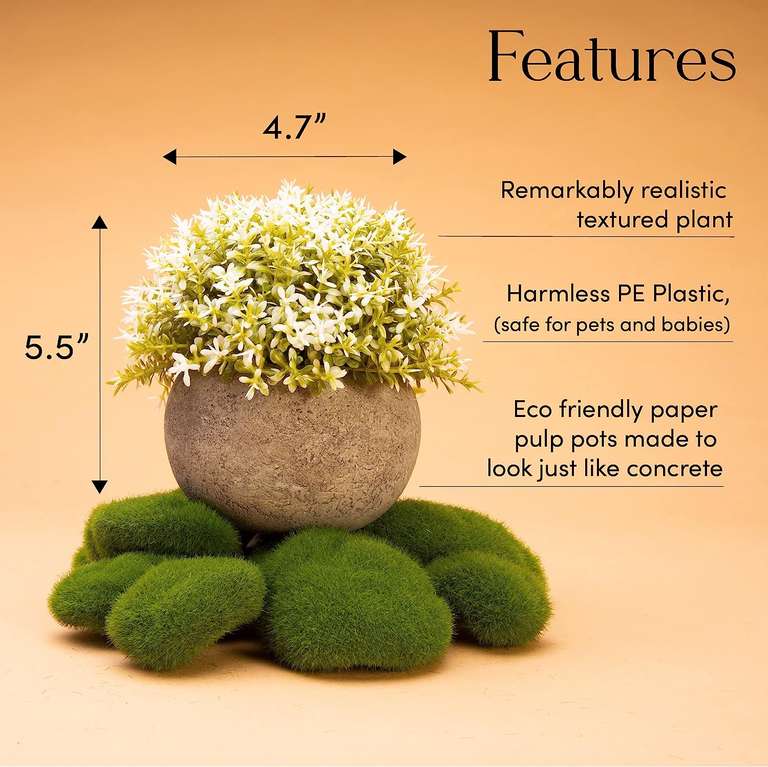 Kitzini Wysokiej jakości 3 sztuczne rośliny z realistycznymi liśćmi w pudełku prezentowym.