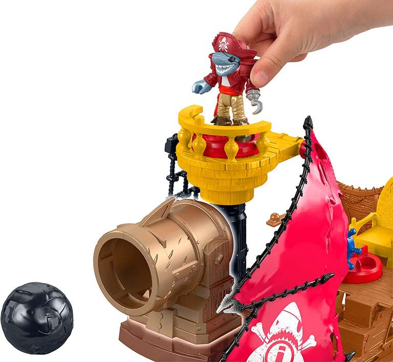 Statek piracki z rekinem, zestaw z figurkami Imaginext, Fisher-Price
