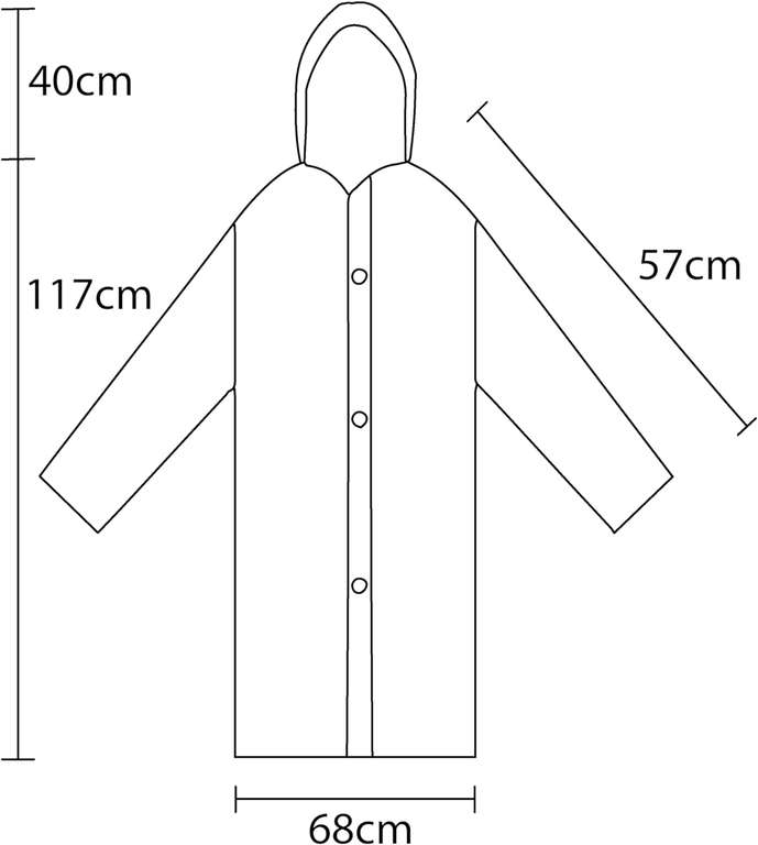 Płaszcz przeciwdeszczowy z kapturem i rękawami Wielokrotnego użytku