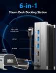 ZESKRIS Stacja dokująca do Steam Deck, 6 w 1 z 4K HDMI, 1000 Mbps, 3 porty USB-A 3.0 i koncentrator USB C z ładowaniem przelotowym 100 W