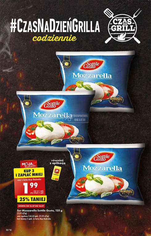 Mozzarella sottile gusto - kup 3 i zapłać mniej z kartą mb lub aplikacją Biedronka - Biedronka