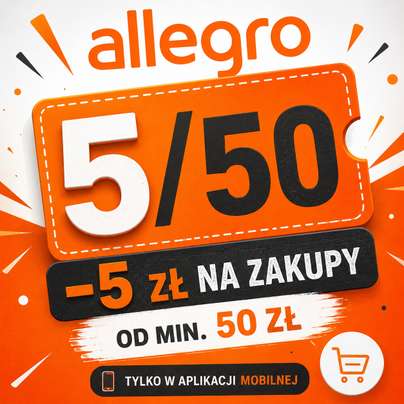 Allegro – kupon 5 zł na zakupy od 50 zł, aplikacja mobilna, dla...