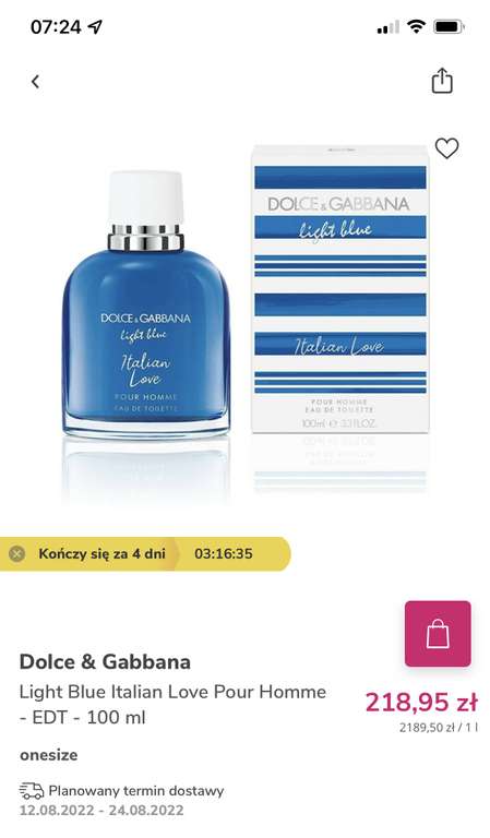 Perfumy Dolce&Gabbana Light Blue Italian Love EDT 100ml Limango - wymagana rejestracja