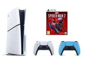 Konsola SONY PlayStation 5 Slim 1TB D Chassis + Dodatkowy kontroler DualSense Gwiezdny Błękit + Marvel's Spider-Man 2